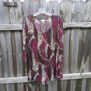 DRESSBARN  CHAIN PATTERN MEDIUM CORSET ACCENT TOP